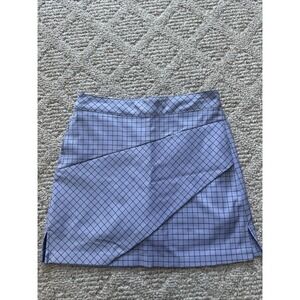 Womens LADY HAGEN GOLF SKORT ZIP UP SIZE 2 Plaid Pockets Purple/Blue EUC
